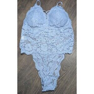 Lingerie Lace Mesh Bodysuit Light Blue Women's New Unbranded (211D)